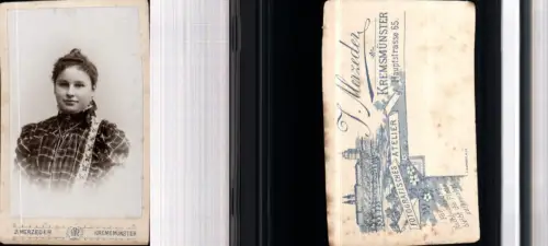 530283,CDV Kabinettfoto Atelier J. Merzeder Kremsmünster Frau