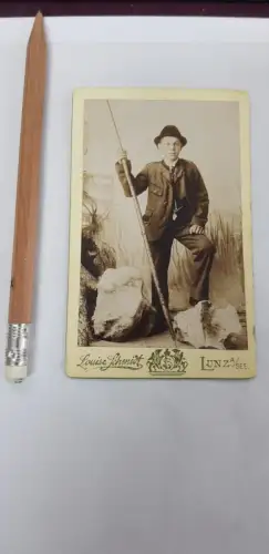 595001,Fotografie CDV Foto Atelier Louise Schmidt Lunz am See Junge Tracht Anzug