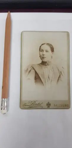 595002,Fotografie CDV Foto Atelier Eduard Bertel Salzburg Frau Portrait
