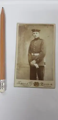 595041,Fotografie CDV Atelier Samson e Co. Halle a.d. Saale Soldat Uniform