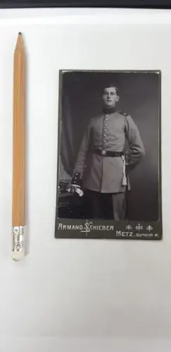 595042,Fotografie CDV Foto Atelier Armand Schieber Metz Soldat Regiment 4 Uniform