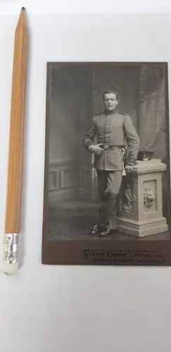 595044,Fotografie CDV Foto Atelier Peter Ederer Landshut am Lech Soldat Uniform