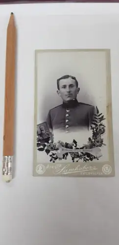 595046,Fotografie CDV Foto Atelier Samhaber Zweibrücken Soldat Uniform
