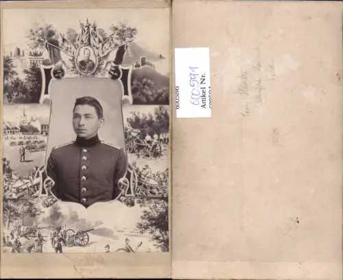 CDV Foto Kabinett Soldat Fam. Henke Stellenfelde Hintzendorf Verden Deutsche Armee Kaiser Wilhelm Portrait Uniform