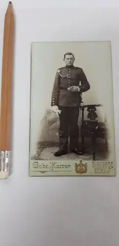 Fotografie CDV Atelier Gebr. Harren Nürnberg Fürth Soldat Orden Uniform raucht Zigarette