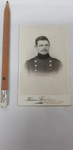 Fotografie CDV Atelier Hans Lacher Landau i.d. Pfalz Leutnant Forster Soldat Uniform