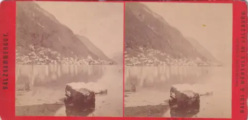 Stereo-Fotografie Hallstatt am Hallstättersee um 1880 pub Baldi e Würthle 240