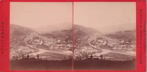 Stereo-Fotografie Mürzzuschag Semmeringbahn um 1880 pub Würthle e Spinnhirn 1631