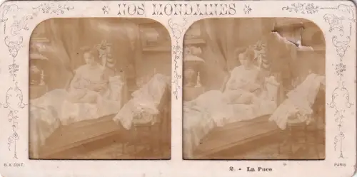 Stereo-Fotografie Nos Mondaines Erotik Risque B. K. Paris Frau