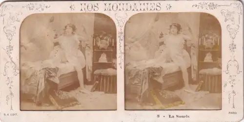 Stereo-Fotografie Nos Mondaines Erotik Risque La Souris 3 B. K. Paris