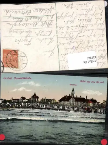 121940,Swinemünde Seebad Blick auf den Strand Pommern