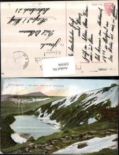 229394,Riesengebirge Der große Teich m. d. Schneekoppe b. Karpacz Krummhübel