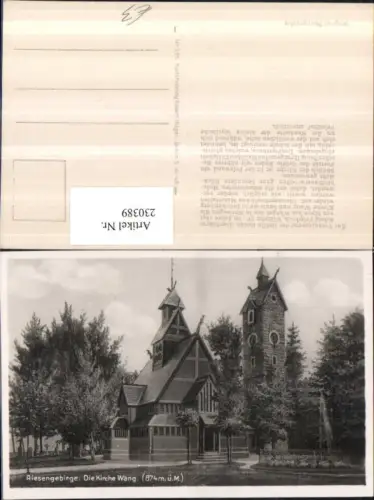 230389,Riesengebirge Die Kirche Wang b. Krummhübel Karpacz