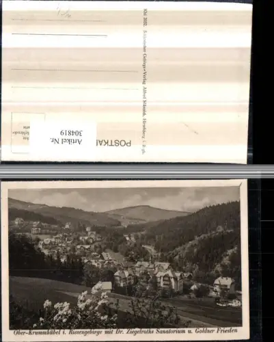 304819,Ober-Krummhübel Karpacz im Riesengebirge m. Dr. Ziegelroths Sanatorium u. Goldner Frieden