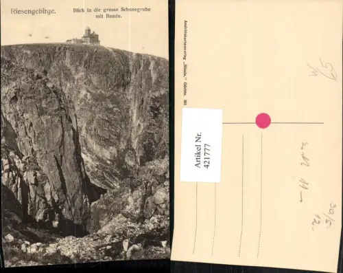 421777,Riesengebirge Blick in die große Schneegrube m. Baude b. Krummhübel Karpacz