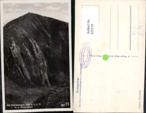 422110,Riesengebirge Schneekoppe m. Riesengrund b. Krummhübel Karpacz