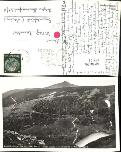 422124,Riesengebirge Am kleinen Teich Blick nach Hampelbaude b. Krummhübel Karpacz