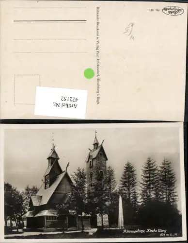 422152,Riesengebirge Kirche Wang b. Krummhübel Karpacz