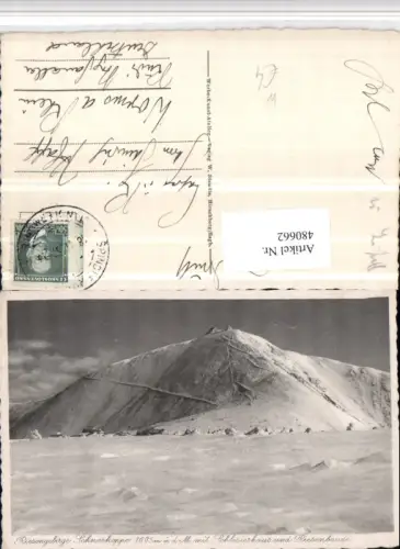 480662,Poland Schneekoppe m. Schlesierhaus b. Karpacz Krummhübel Winterbild