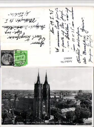 480663,Poland Breslau Dom vom Turm der Kreuzkirche