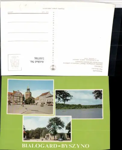510786,Poland Bialogard Plac Wolnosci Byszyno See Mehrbildkarte