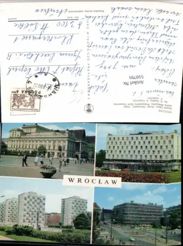 510791,Poland Wroclaw Breslau Gmach Opery Hotel Panorama Mehrbildkarte