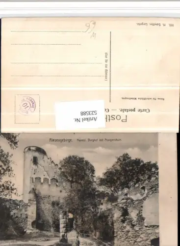 523588,Riesengebirge Kynast b. Jelenia Gora Burghof m. Prangersäule