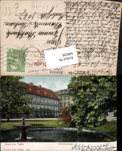 640296,Teplitz Schönau Teplice Sanov Böhmen Herrenhäuser Brunnen pub Seibt 6595