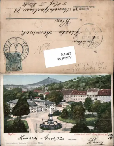640300,Teplitz Schönau Teplice Sanov Böhmen Steinbad Stephansbad pub Poy 5265