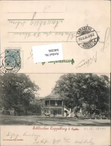 640306,Teplitz Schönau Teplice Sanov Böhmen Tuppelburg 1900 pub Poy 277