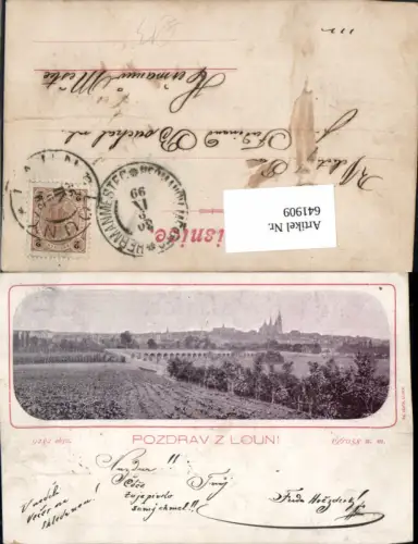 641909,tolle AK Pozdrav z Loun Louny Laun Böhmen Aussig 1900