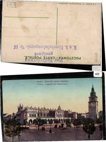 67360,Krakau Krakow Tuchhalle mit Rathaus 1914