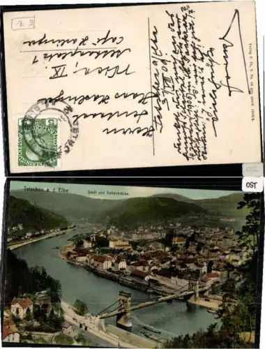 67382,Tetschen a.d. Elbe Stadt Kettenbrücke 1908