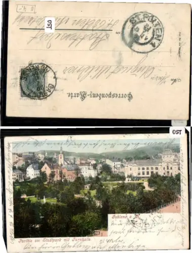 67434,Gablonz am Neckar Parthie am Stadtpark Turnhalle 1900