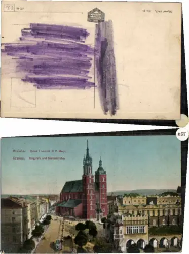 67440,Krakau Krakow Ringplatz Marienkirche 1915