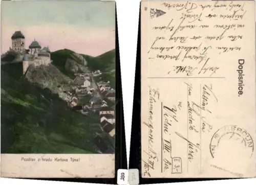 67462,Pozdrav z hradu Karlova Tyna 1907