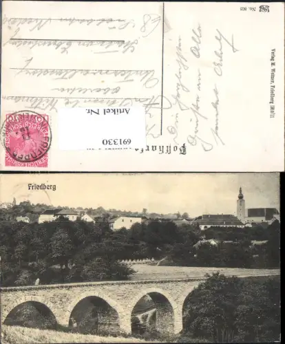691330 Friedberg in Böhmen Frymburk nad Vltavou Krumlov Brücke Viadukt