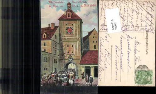 701162 Künstler AK Eger Cheb Wallenstein Fest-Spiele 1908 Böhmen