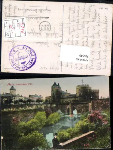 705540 Metz Lothringen Deutsches Tor Feldpost Ers. Batl. bayr. Res. Inf. 5