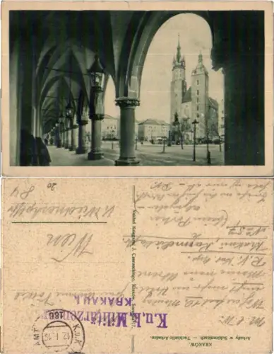 70556,Krakau Krakow Tuchhalle Arkaden K.K. Feldpost Zensur