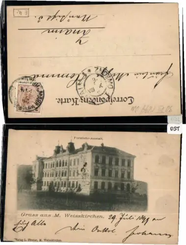 70586,Gruss aus Mährisch Weisskirchen Forstlehr Anstalt 1898