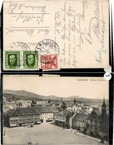 70606,Leitmeritz Litomerice Unterer Stadtplatz 1925
