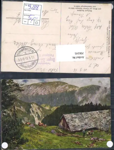 706141 Künstler AK C. Liebich Vogesen Melkerei Kerbholz Hohneck Feldpost