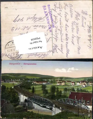 709558 Elsass Saargemünd Brücke Eisenbahn Feldpost 409