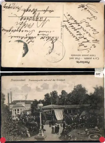 71034,Franzensbad Franzensquelle Partie Leute 1910