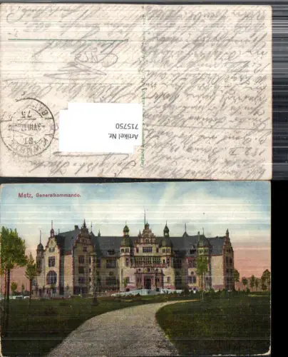 715750 Metz Elsass Alsace Generalkommando Feldpost Württemberg