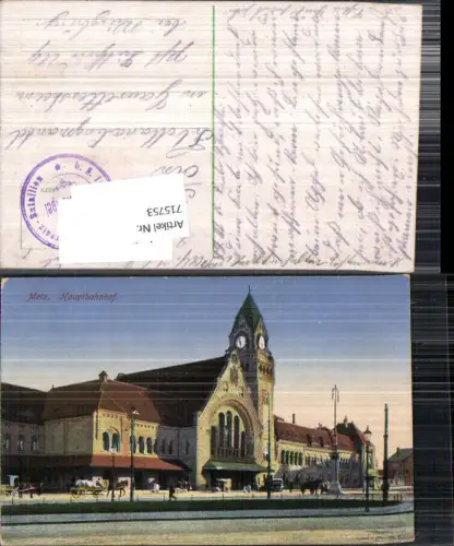 715753 Metz Elsass Bahnhof Hauptbahnhof Feldpost Gaurettersheim Bütthard