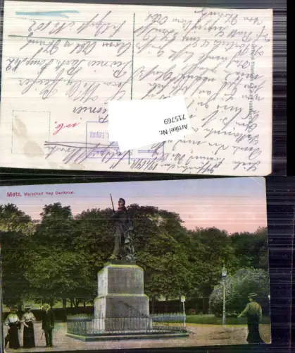 715769 Metz Elsass Alsace Marschall Ney Denkmal Feldpost an Pionier