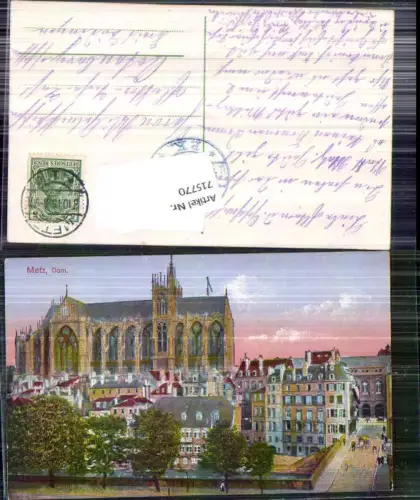 715770 Metz Elsass Alsace Dom gel Osterberg Sachsen 1915 Zensur zensiert