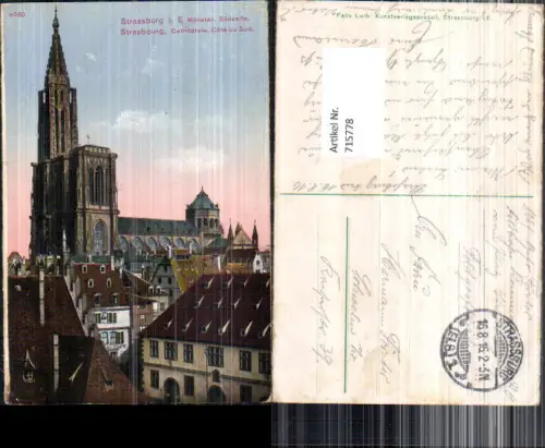 715778 Straßburg Strasbourg Elsass Dom Cathedrale Feldpost Schwelm